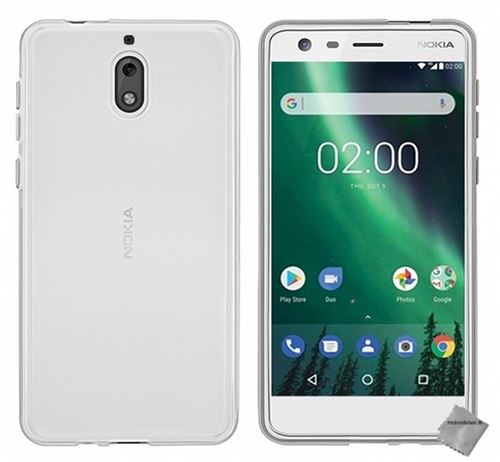 Housse etui coque pochette silicone gel fine pour Nokia 2.1 2018 avec verre trempe BLANC TRANSPARENT Coque et etui telephone mobile Achat prix fnac