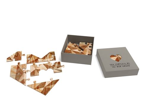 Luckies of London LUKYCM Puzzle Romantique à Offrir You Complete Me Bois Gris