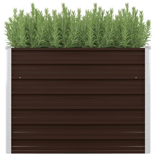 Vidaxl Marron Lit Surélevé De Jardin 100X40x77 Cm Acier Galvanisé - Image 1