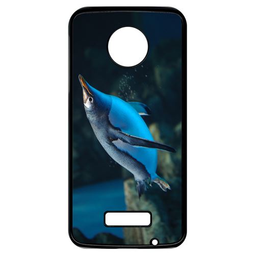 Coque My-Kase pour Moto Z - manchot dans l eau - Plastique Noir