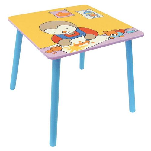 Petite Table enfant en bois carrée T'choupi