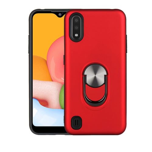 Coque en TPU combo détachable avec béquille rouge pour votre Samsung Galaxy A01