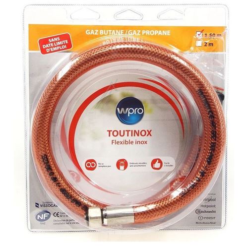 Whirlpool C00500114 Tbe150 Tuyau Gaz Butane 1.5M Toutinox