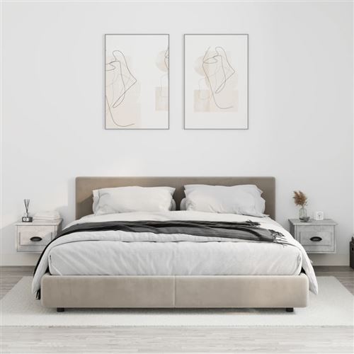 VIDAXL - Table de chevet murale - Lot de 2 - Gris béton - 41,5x36x28 cm - Image 3