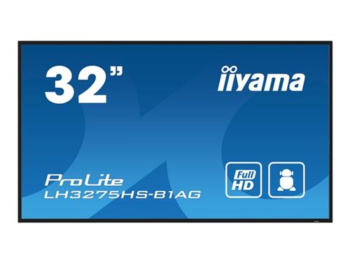 iiyama ProLite LH3275HS-B1AG - Classe de diagonale 32" (31.5" visualisable) écran LCD rétro-éclairé par LED - signalisation numérique - avec lecteur multimédia SoC intégré - Android - 1080p 1920 x 1080 - noir, mat