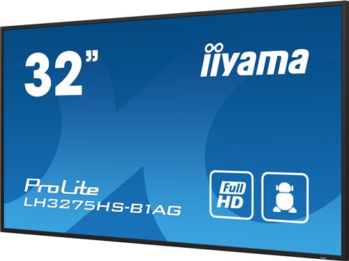 Non Communiqué Noir, Mat Iiyama Prolite Lh3275hs-B1ag - Classe De Diagonale 32" Écran Lcd Rétro-Éclairé Par Led - Signalisation Numérique - Avec Lecteur Multimédia Soc Intégré - Android - 1080P 1920 X 1080