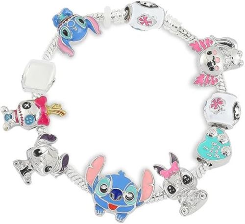 Non Communiqué Filles Stitch Bracelet, 5Pcs Stitch Bracelet À Breloques, Stitch Bracelet À Breloques, Diy 19Cm Bracelet Pour Fille, Pour Femme Pour Cadeau D'anniversaire