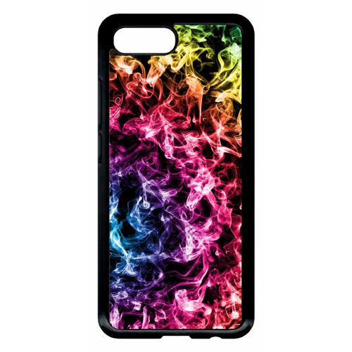 Coque My-Kase pour 10 - smoke fume arc en ciel - Plastique Noir