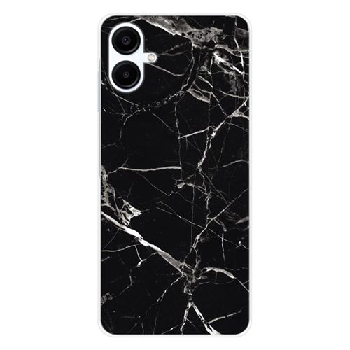 Coque en silicone imprimée compatible Samsung Galaxy A06 Marbre Noir