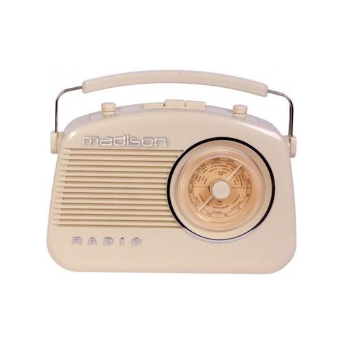 MADISON MAD-VR60 - Radio retro - Bluetooth, Radio FM, Entree MP3 - Reglage de tonalite