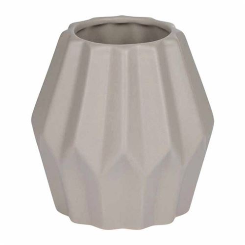 Non Communiqué Taupe Vase Déco En Céramique "Origami" 12Cm