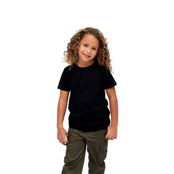 Tee shirt enfant noir col rond 100 coton taille 13 14 ans brandit