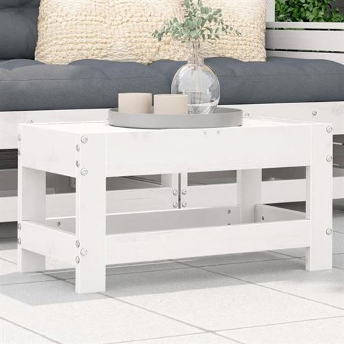 Poggiapiedi Da Giardino Bianco 62x30x32 Cm Legno Massello Pino - Vidaxl