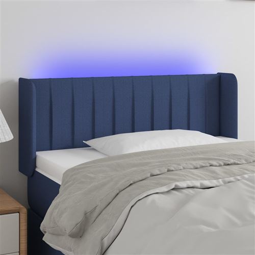 vidaXL Tête de lit à LED Bleu 93x16x78/88 cm Tissu3123462