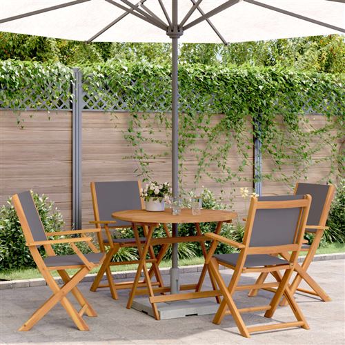 Vidaxl 5-Delige Tuinset Massief Hout En Stof Antracietkleurig3281821 - Image 3