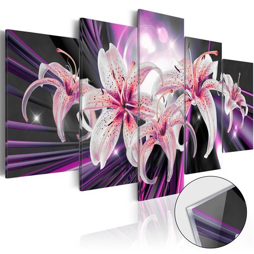 Tableau sur verre acrylique Violet Inspiration-Taille L 200 x H 100 cm