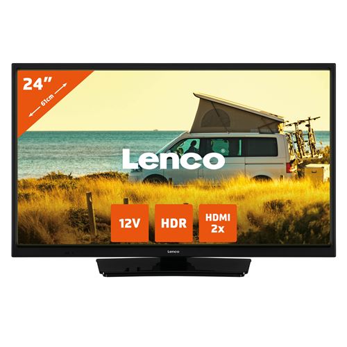 Télévision LED de 24 avec adapteur voiture 12 V Lenco LED 2423BK Noir