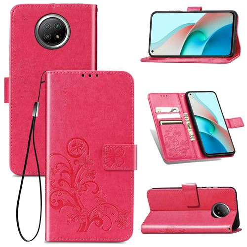 MPFRANCE Housse pour Xiaomi Redmi Note 9T Rose [Fleur de Lys]