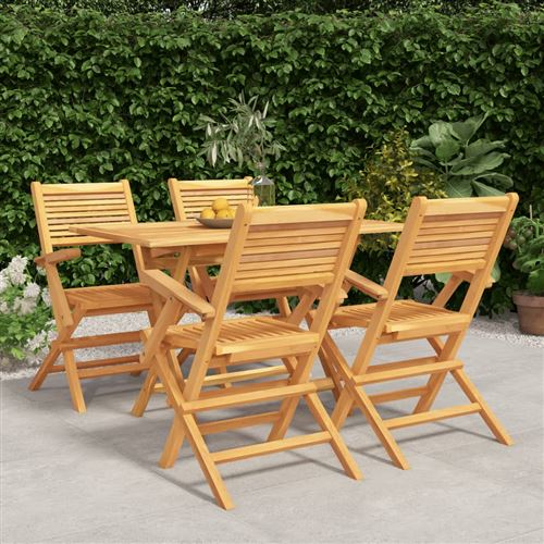Non Communiqué Bois De Teck Vidaxl 5-Delige Tuinset Massief Teakhout3155013