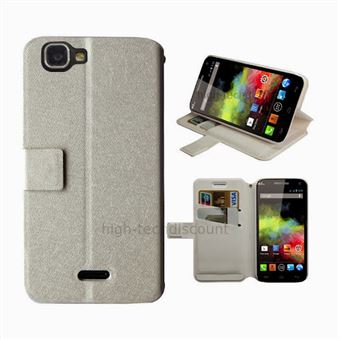 Housse etui coque pochette portefeuille pour Wiko Rainbow 4G + film ecran - BLANC - htdmobiles - 1