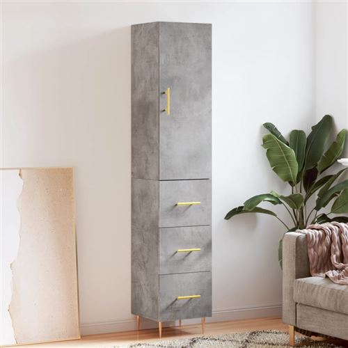 VIDAXL - Buffet Haut - Meuble de Rangement - Moderne - Gris - Image 3