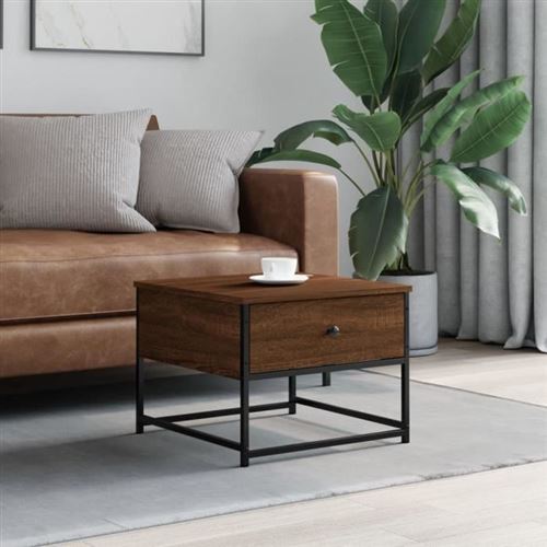 VIDAXL - Table basse - Chêne - Marron - 51x51x40 cm - Image 2