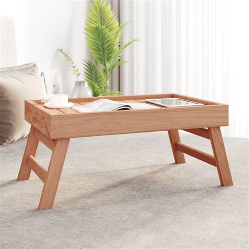vidaXL Plateau pliable 55x35x25 cm Bois de teck massif