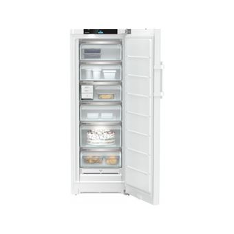 Congelateur BluPerformance NoFrost au fonctionnement silencieux (34 dB) avec electronique digitale tactile. Son volume utile est de 238 L, pour une hauteur de 165,5 cm. FrostProtect fonctionne jusqu''a -15C de temperature ambiante. Poignee a depression