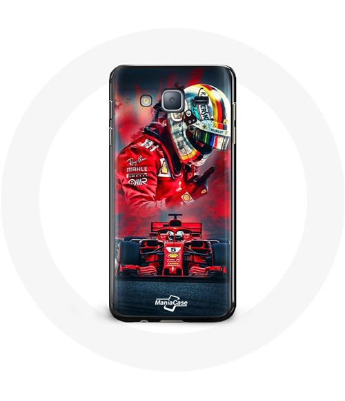 Coque pour Samsung Galaxy Grand Prime Formule 1 Sebastian Vettel Pilote F1 Rouge Maniacase