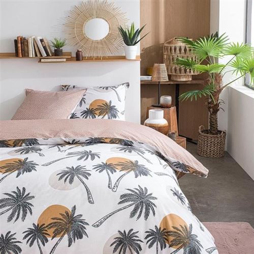 TODAY Parure de lit SUNSHINE 5.47 - 2 personnes - 220x240 cm coton - Imprime Blanc Jungle TODAY