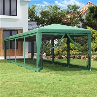 vidaXL Partytent met 10 mesh zijwanden 3x12 m HDPE groen319248 - 1