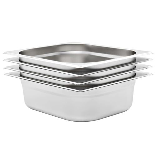 Récipients Gastronorm 4 pcs GN 1 2 100 mm Acier inoxydable