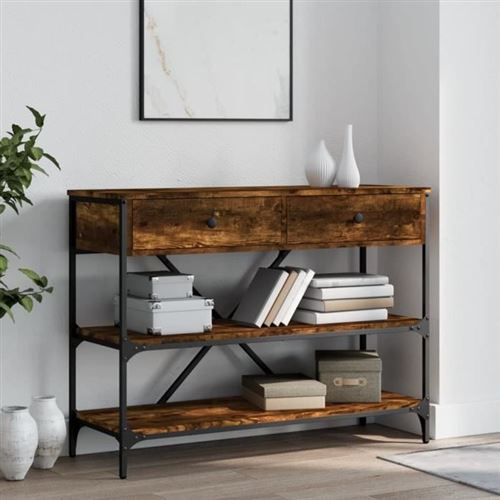 VIDAXL - Table console - Chêne - Fumé - 833405 - Image 3