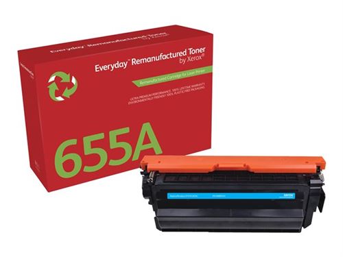Everyday™ Cyan Remanufactured Toner by Xerox compatible with HP 655A (CF451A), Standard capacity