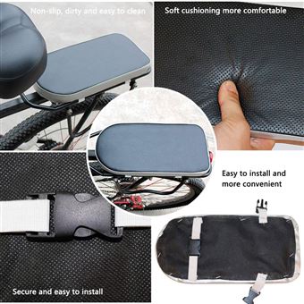 Coussin de siège arrière de vélo noir Modèle A - Selle, couvre