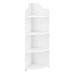 Étagère d'Angle pour Salle de Bain Meuble de Rangement avec 4 Surfaces de Stockage Bois Composite 90 x 28 x 28 cm Blanc [en.casa]
