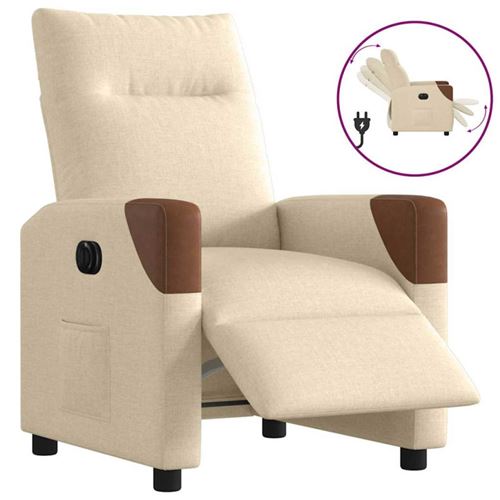 Non Communiqué Crème Vidaxl Fauteuil Réglable Électrique Tissu