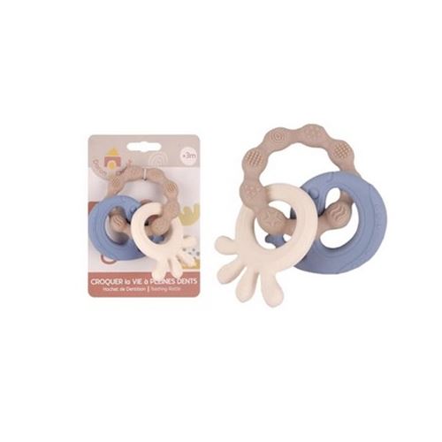 Non Communiqué Beige Anneau De Dentition En Silicone Bleu