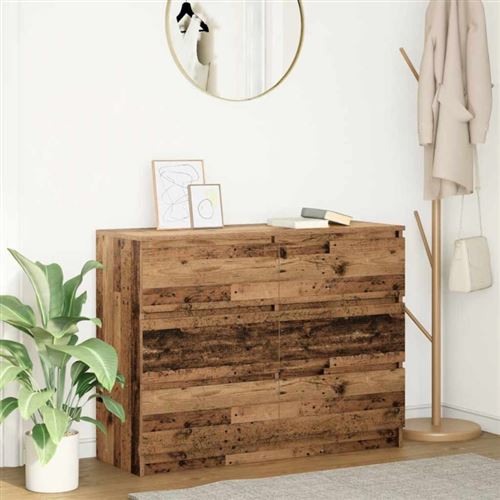 Non Communiqué Marron Buffet Vieux Bois 100X35x76 Cm Bois D Ingénierie