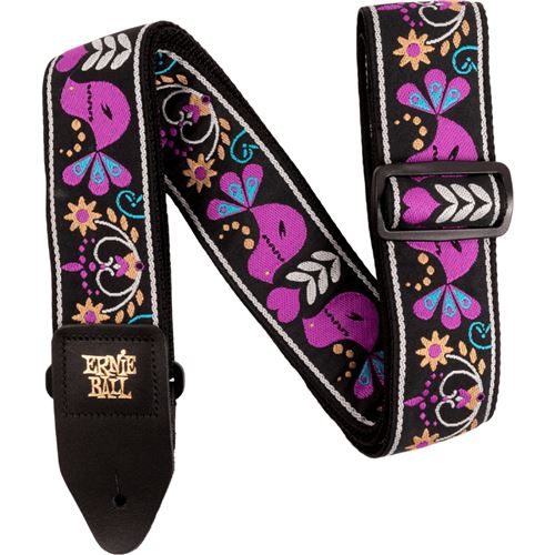 Ernie Ball 5331 - Sangles Jacquard Purple Bird Lupin