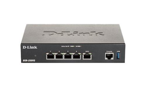 D-Link DSR-250V2 wireless router Gigabit Ethernet Black
