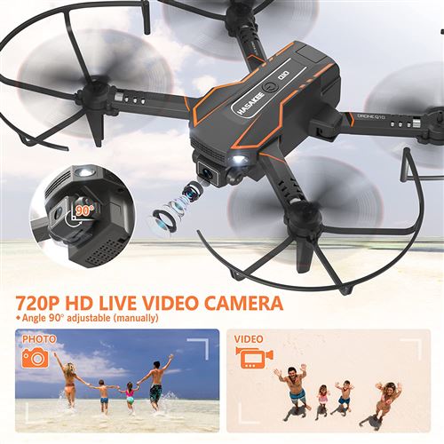 Drone AVIALOGIC pour Enfant avec Caméra 720P HD, Drone Quadricoptère FPV  WiFi Télécommandé, Noir - Drone Photo Vidéo - Achat & prix