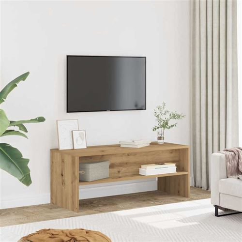 Non Communiqué Meuble Tv Chêne Artisanal 100X40x40 Cm Bois D Ingénierie