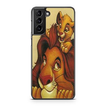 Coque de protection rigide noire pour Samsung Galaxy S21 Simba Le Roi Lion Disney 3001