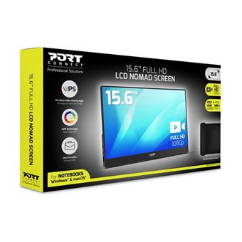 PORT - Écran LCD - 15.6" - portable - 1920 x 1080 Full HD (1080p) @ 60 Hz - IPS - USB-C - haut-parleurs