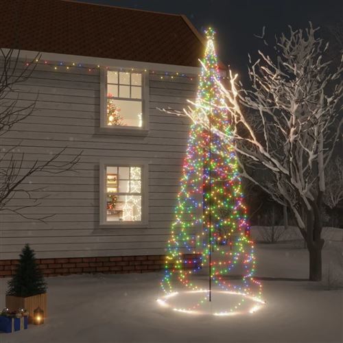 VIDAXL Arbre mural avec crochet metallique 720 LED Blanc froid 5 m