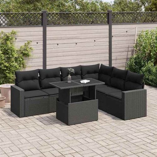 Non Communiqué Noir Ensembles Canapes. Fauteuils Et Tables De Jardin Vidaxl Resine Tressee 7 Personnes 7 Pieces