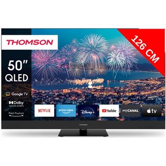 THOMSON TV QLED 4K 126 cm 50QG6C14 QLED Plus Google TV avec barre de son