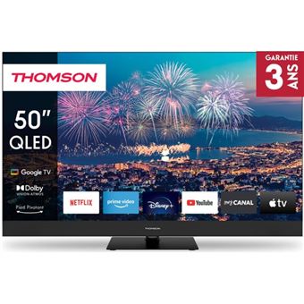 THOMSON TV QLED 4K 126 cm 50QG6C14 QLED Plus Google TV avec barre de son