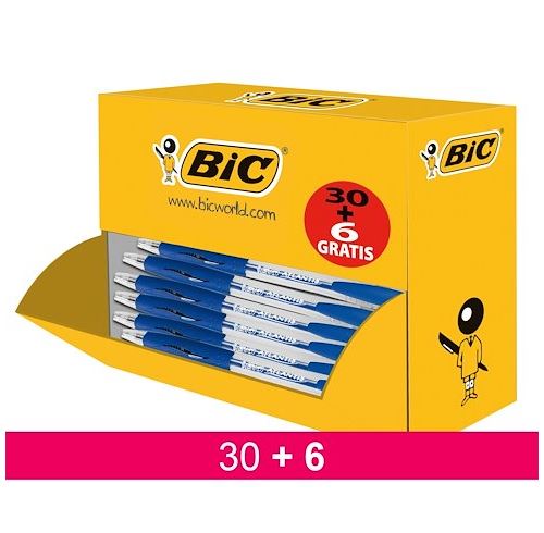 Pack De 36 Atlantis Bleu Rétractables Dont 6 Offerts - Bleu - Bic